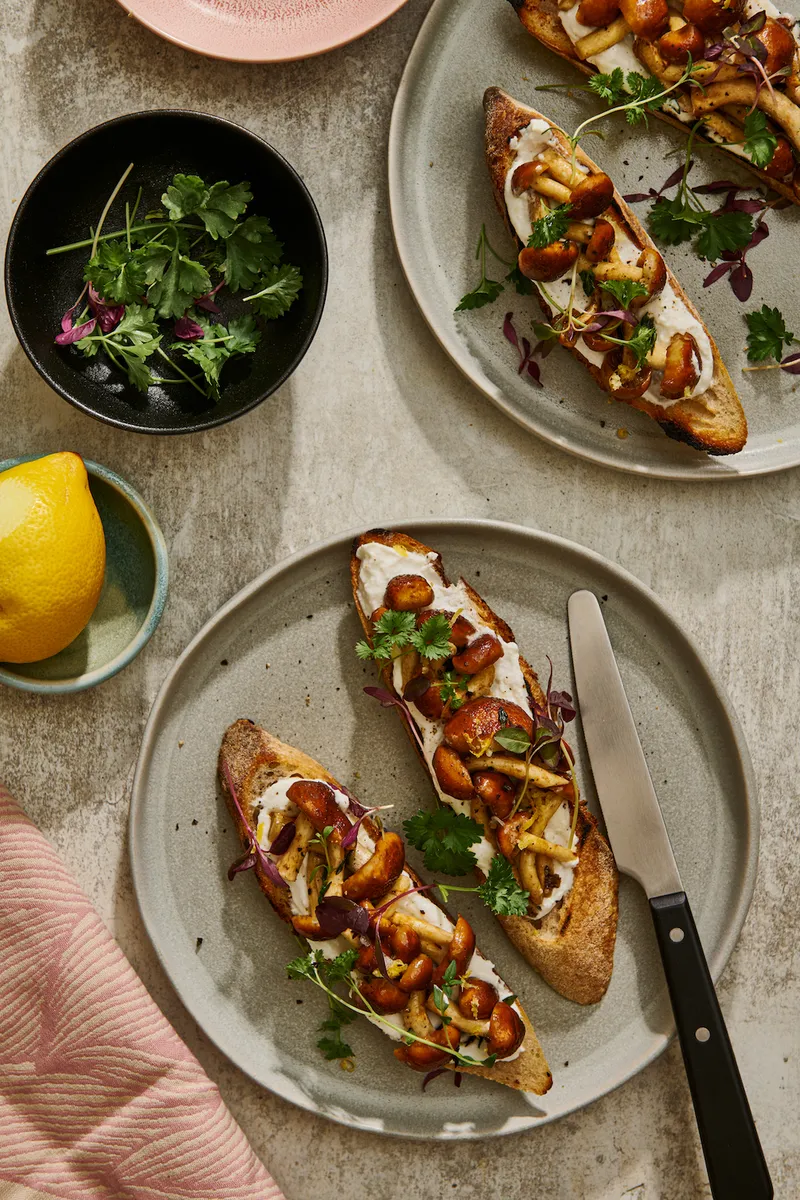 Roasted Speckled Chestnuts on Toast